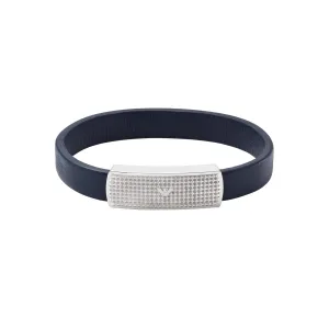 Armani Elegance Blue Leather Bracelet Model EGS2987040