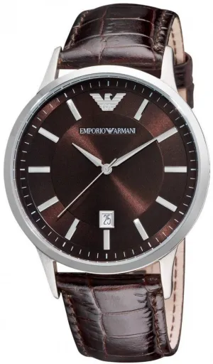 Armani Emporio Men's Brown Leather Swiss Quartz Watch AR2413