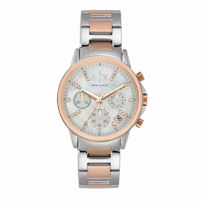 Armani Opulent Two-Tone Chronograph with Silver Dial AX4331