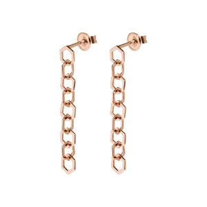 Boucles d'oreilles CLUSE Essentielle Rose Gold Open Hexagons Chain CLJ50009
