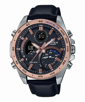 Casio Edifice Smartphone Link Model Black Leather Watch ECB900GL-1B