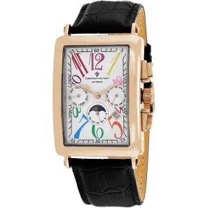 Christian Van Sant Men's Watch - Prodigy Automatic White Dial Leather Strap | CV9145