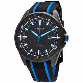 Citizen Men's Eco Drive Watch - Drive Black and Blue Strap | AW1605-09E