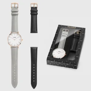 Coffret cadeau Montre CLUSE La Bohme Rose Gold/White avec bracelets Grey et Black