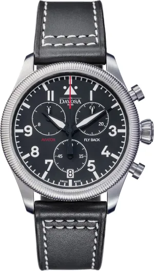 Davosa Aviator Quartz Chronograph Black Watch