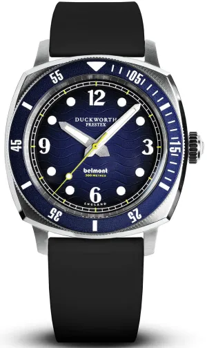 Duckworth Prestex Belmont Dive Blue Black Rubber Watch