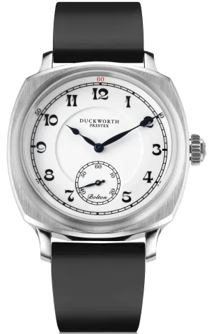 Duckworth Prestex Bolton Small Seconds White Black Rubber Watch