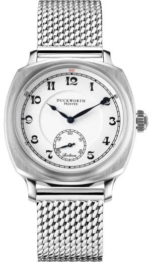 Duckworth Prestex Bolton Small Seconds White Mesh Bracelet Watch