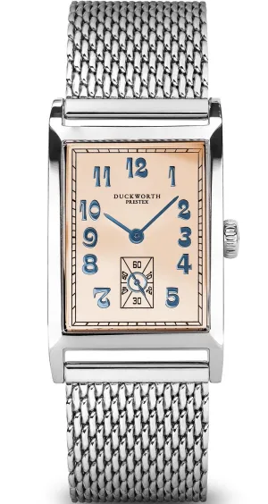 Duckworth Prestex Centenary Salmon Pink Mesh Bracelet Watch