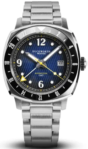 Duckworth Prestex Rivington GMT Blue Fume Steel Bracelet Watch