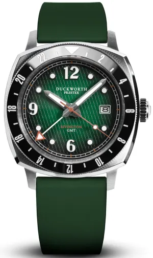 Duckworth Prestex Rivington GMT Green Fume Green Rubber Watch