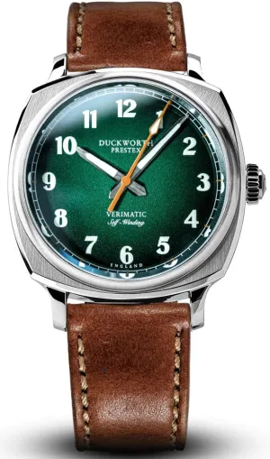 Duckworth Prestex Verimatic Green Fume Vintage Tan Leather Watch