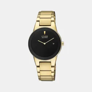 Eco-Drive Women Black Dial Analog Stainless Steel Watch GA1052-55E