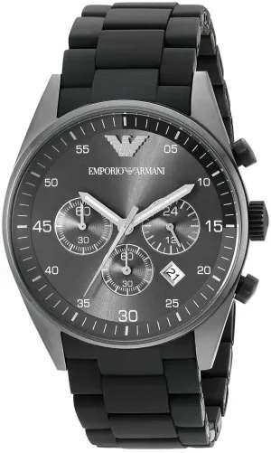 Emporio Armani Men's Chronograph Black Silicone Watch AR5889