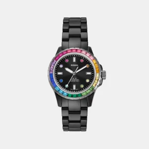 FB-01 Quartz Women Black Dial Analog Ceramic Watch CE1130