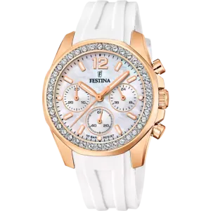 Festina Rainbow Silver Dial White Rubber Strap Women's Watch F20611/1