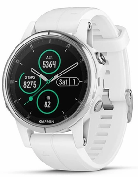 Garmin Fenix 5S Plus Sapphire Multisport Watch - Stainless Steel - Carrera White