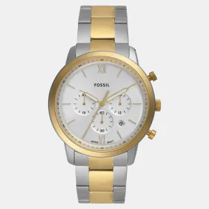 Men Quartz Silver Dial Chronograph Stainless Steel Watch FS6112