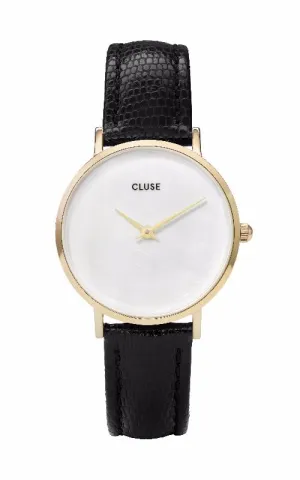 Montre CLUSE Minuit La Perle Gold White Pearl/Black Lizard CL30048