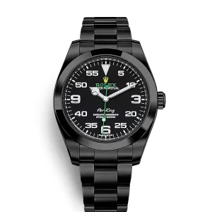 Rolex Air King 40mm - Ref: 116900-0001-pvd-2 - Black Arabic Numerals Dial, Black PVD Stainless Steel Oyster Bracelet Watch