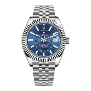 Rolex Sky-Dweller 42mm - Ref: 326934-0004 - Bright Blue Stick Dial, Stainless Steel Jubilee Bracelet Watch