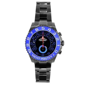 Rolex Yachtmaster II 44mm - Ref: 116680bd - Black Dial, Black PVD Stainless Steel Oyster Bracelet Men's Watch