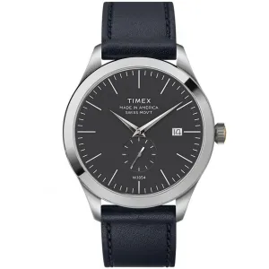 Timex Men's Quartz Watch - American Documents Grey Dial Leather Strap | TW2R82800US