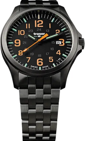 Traser H3 P67 Officer Pro GunMetal Black/Orange Watch